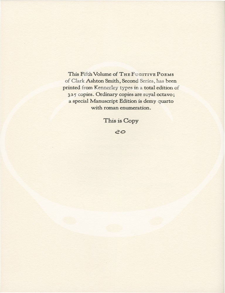 The Fugitive Poems, Second Series, Volumes 1 - 6: The Titans in Tartarus, A Song from Hell, The Potion of Dreams, The Fanes of Dawn, Seer of the Cycles, and The Burden of the Suns