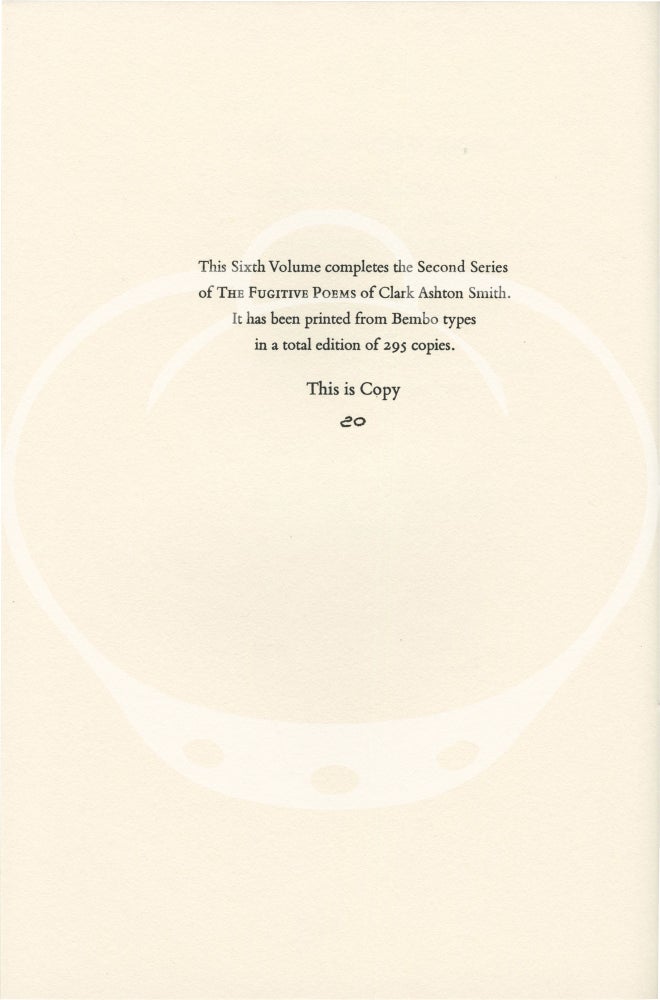 The Fugitive Poems, Second Series, Volumes 1 - 6: The Titans in Tartarus, A Song from Hell, The Potion of Dreams, The Fanes of Dawn, Seer of the Cycles, and The Burden of the Suns