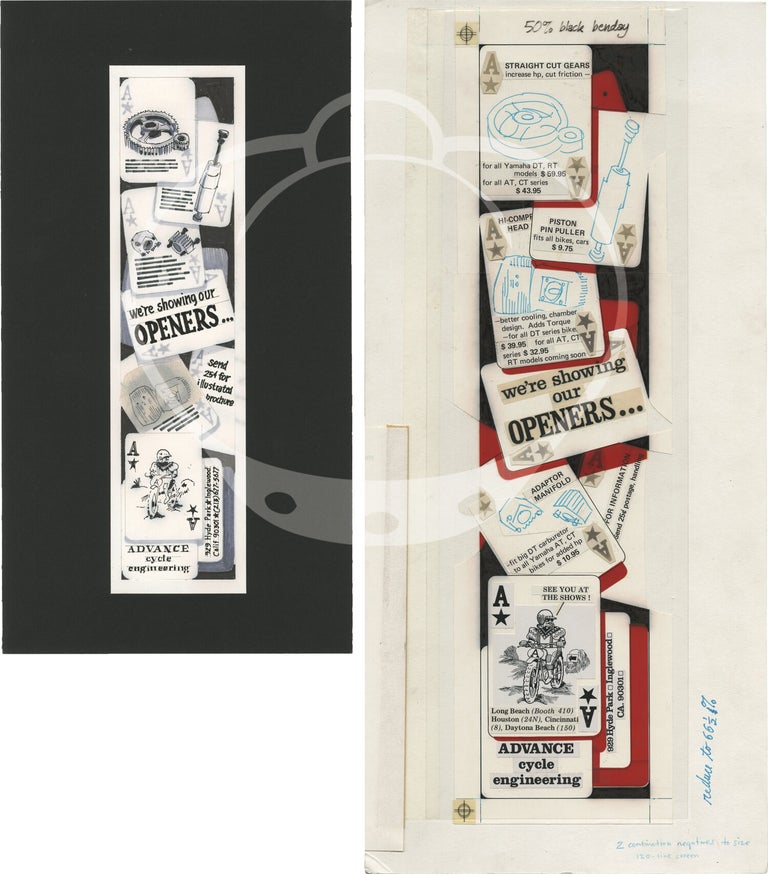 Archive of working material belonging to Delta Associates founder Lynn Wineland, including advertising art, production materials, and ephemera relating to motorcycling