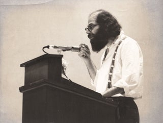 Book #154820] Original photograph of Allen Ginsberg reading "Wichita Vortex Sutra," 1966. Allen...