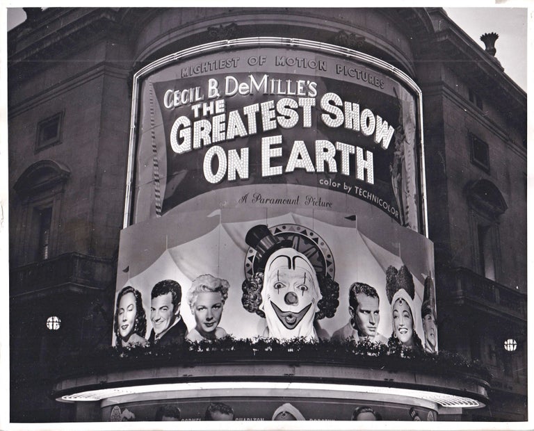 Book #154846] The Greatest Show on Earth (Original photograph of a movie theatre marquee in...