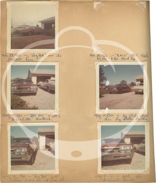 Original vernacular photograph album documenting the vehicle ownership history of Greg Wildrick of Peru, Indiana, 1955-1966