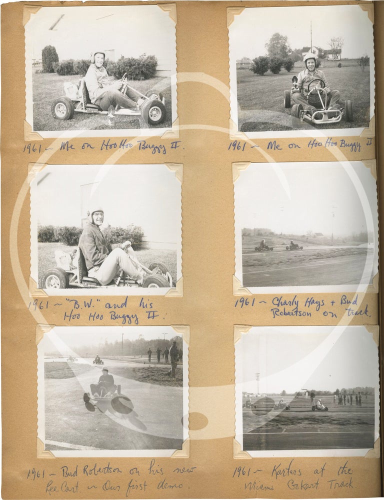 Original vernacular photograph album documenting the vehicle ownership history of Greg Wildrick of Peru, Indiana, 1955-1966