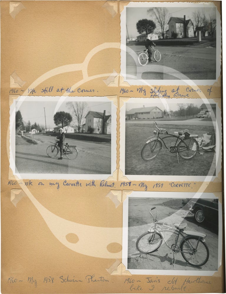 Original vernacular photograph album documenting the vehicle ownership history of Greg Wildrick of Peru, Indiana, 1955-1966