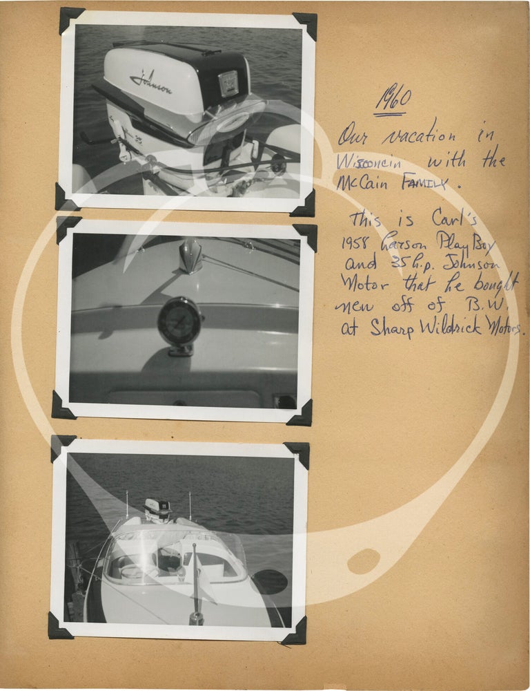 Original vernacular photograph album documenting the vehicle ownership history of Greg Wildrick of Peru, Indiana, 1955-1966