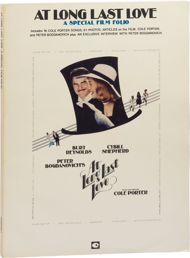 [Book #154917] At Long Last Love: A Special Film Folio. Peter Bogdanovich, Cybill Shepherd Burt Reynolds, Madeline Kahn, screenwriter director, starring.