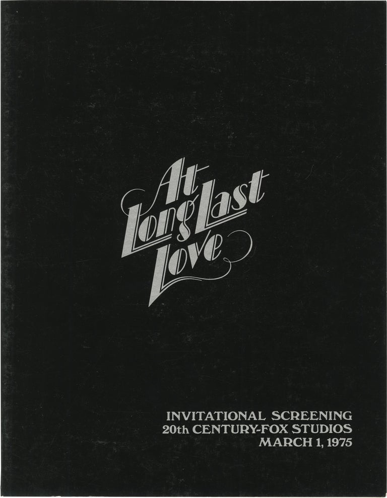 [Book #154918] At Long Last Love. Peter Bogdanovich, Cybill Shepherd Burt Reynolds, Madeline Kahn, screenwriter director, starring.