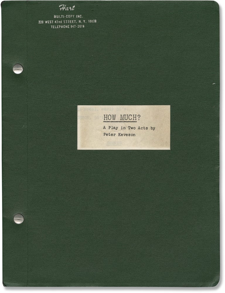 How Much, How Much? [How Much?] (Original script for the 1970 play