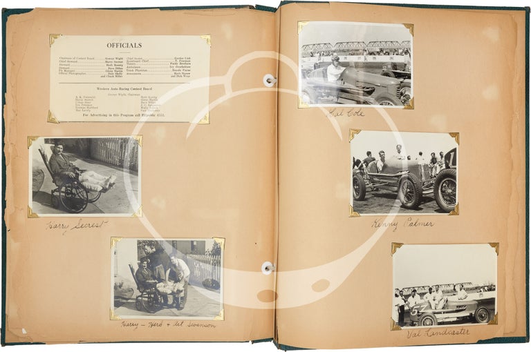 Archive of 63 original photographs relating to Southern California Midget Auto Racing and African American driver Rajo Jack