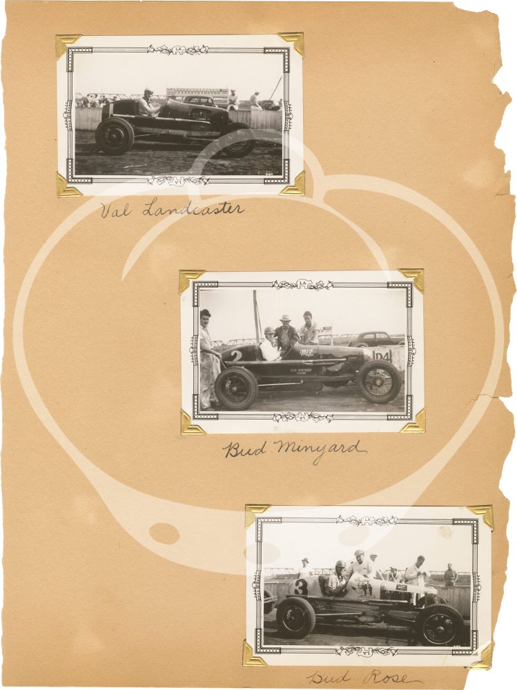 Archive of 63 original photographs relating to Southern California Midget Auto Racing and African American driver Rajo Jack