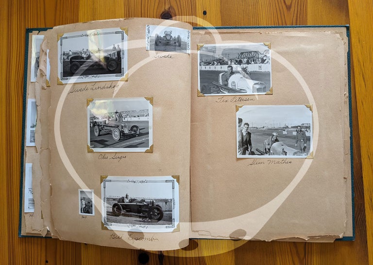 Archive of 63 original photographs relating to Southern California Midget Auto Racing and African American driver Rajo Jack