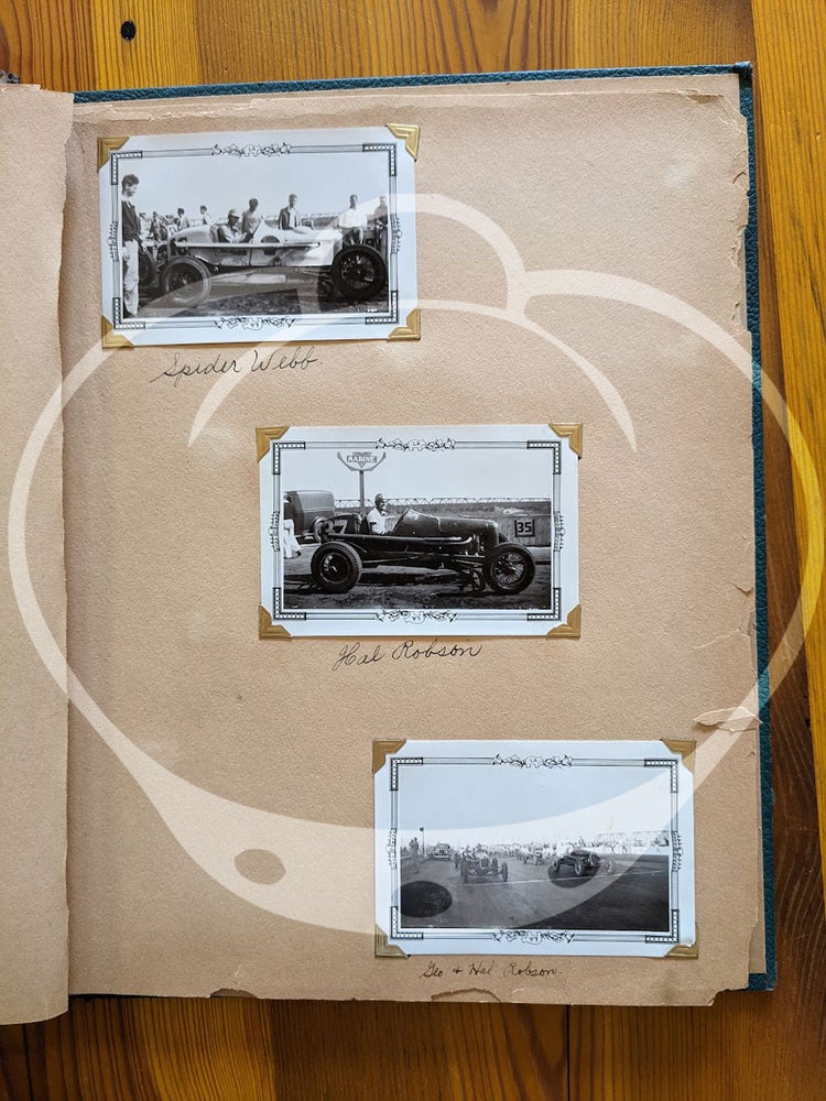 Archive of 63 original photographs relating to Southern California Midget Auto Racing and African American driver Rajo Jack