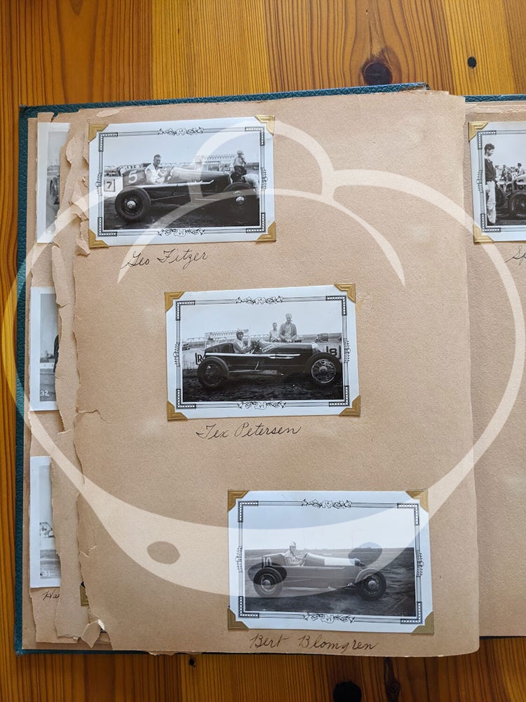Archive of 63 original photographs relating to Southern California Midget Auto Racing and African American driver Rajo Jack