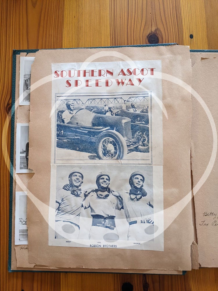 Archive of 63 original photographs relating to Southern California Midget Auto Racing and African American driver Rajo Jack