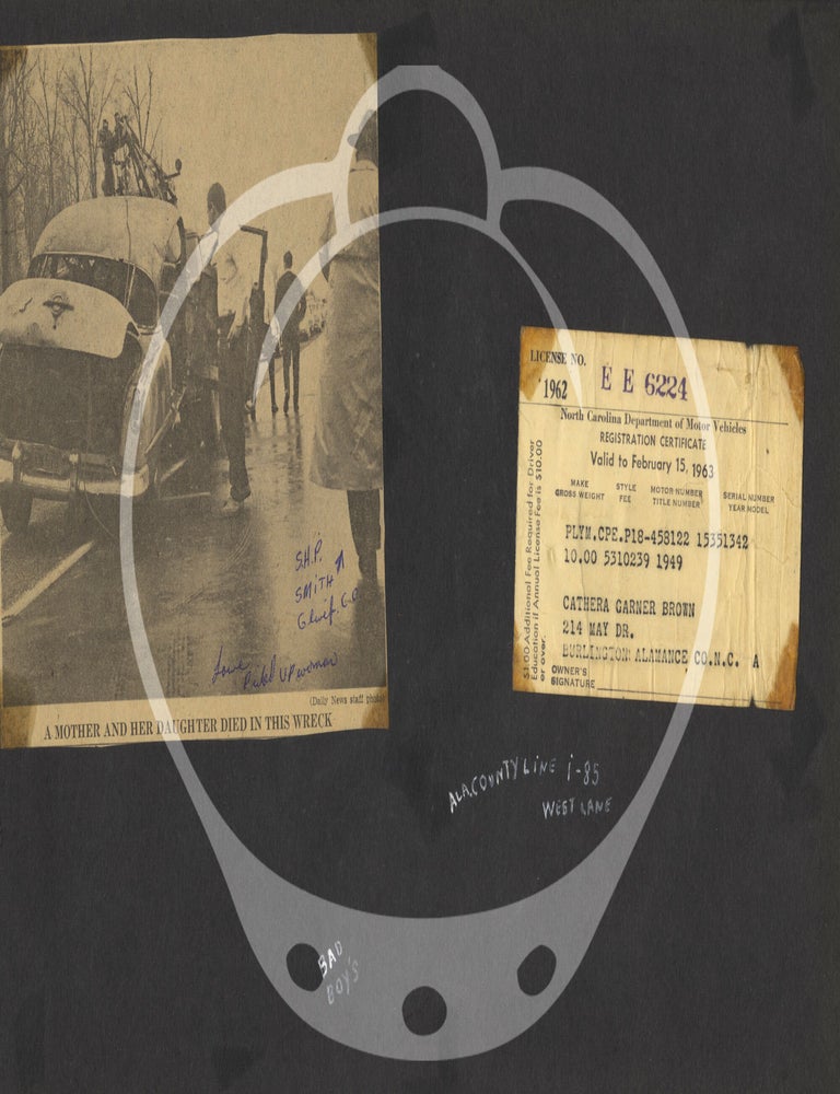 Archive of photographs, newspaper clippings, and ephemera regarding automobiles and automobile accidents, 1963-1966