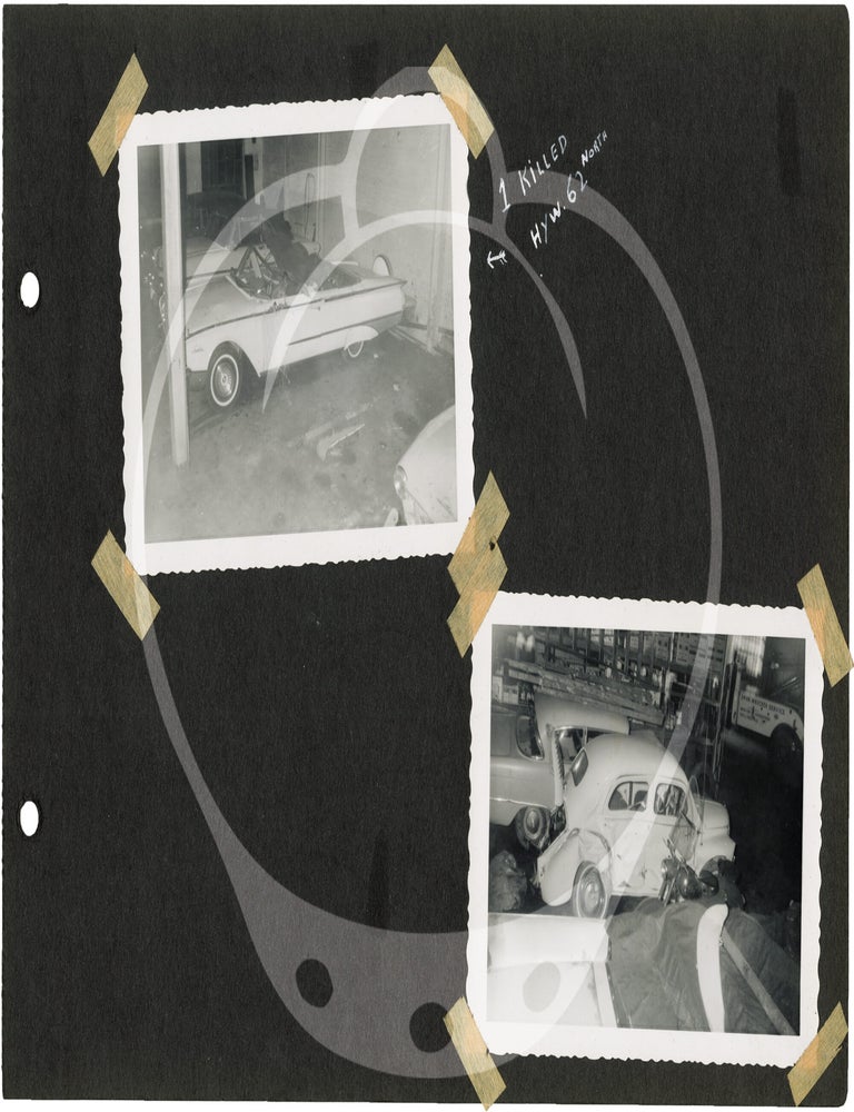 Archive of photographs, newspaper clippings, and ephemera regarding automobiles and automobile accidents, 1963-1966