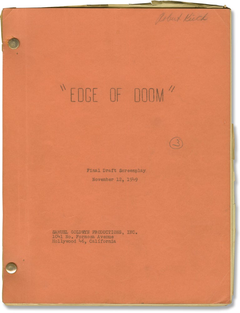 Book #155144] Edge of Doom (Original screenplay for the 1950 film). Dana Andrews, Mark Robson,...