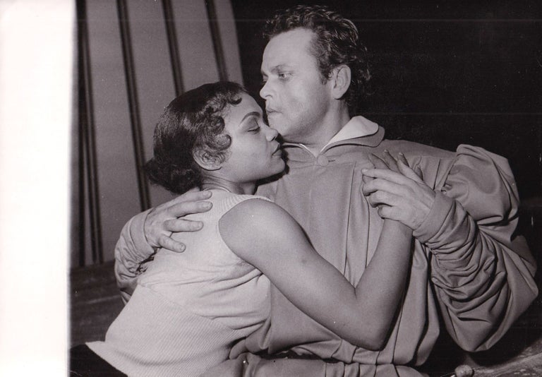 Book #155295] Time Runs (Original photograph of Orson Welles and Eartha Kitt from the 1950 play)....