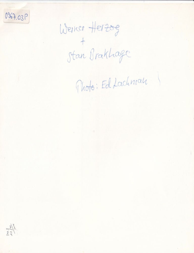 Original photograph of Stan Brakhage and Werner Herzog, circa 1979
