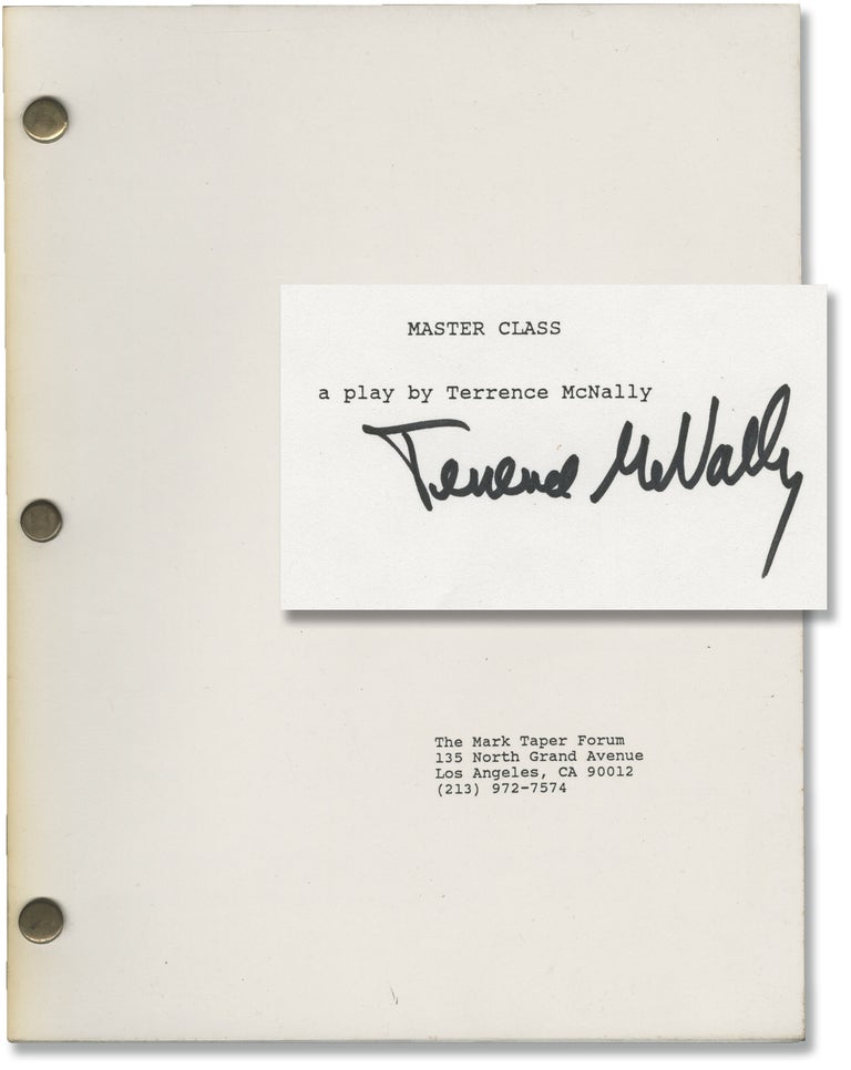 Book #155364] Master Class (Original script for the 1995 play, signed by Terrence McNally)....