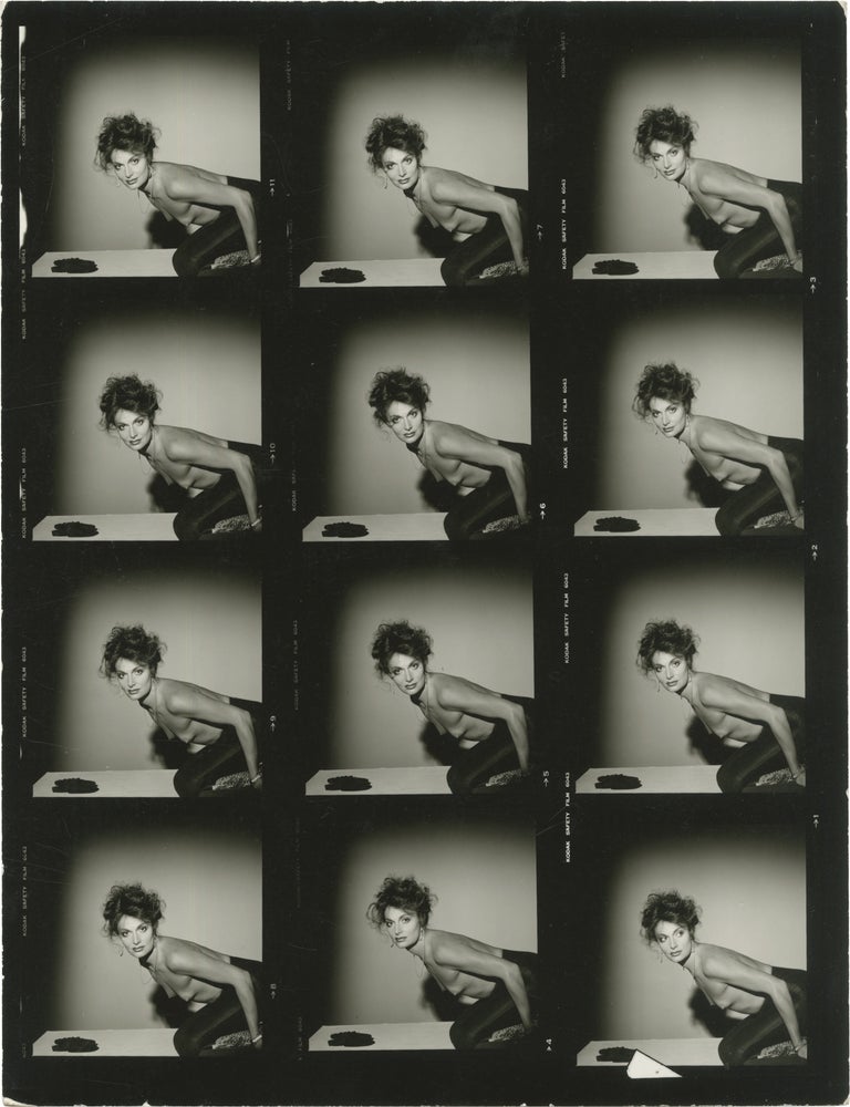 Collection of twelve original oversize double weight photographs, twelve contact sheets, and six original photographs, circa 1970s