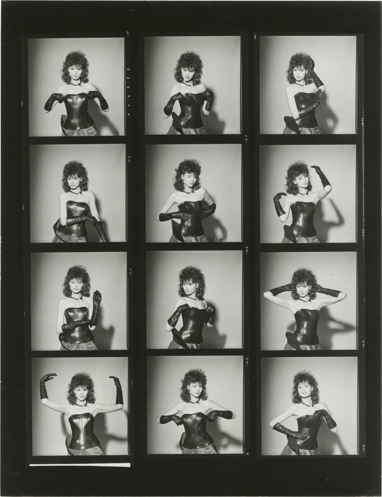 Collection of twelve original oversize double weight photographs, twelve contact sheets, and six original photographs, circa 1970s