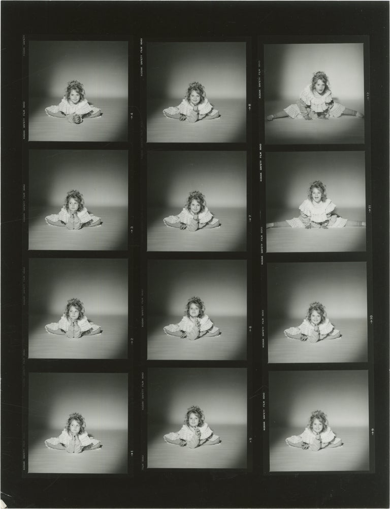 Collection of twelve original oversize double weight photographs, twelve contact sheets, and six original photographs, circa 1970s
