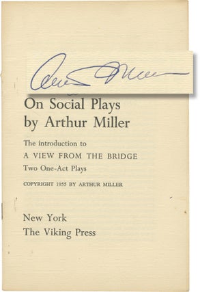 Book #155500] On Social Plays: The Introduction to A View From The Bridge, Two One-Act Plays...