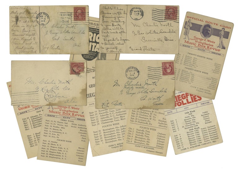 Collection of ten original route cards for five itinerant theatre productions