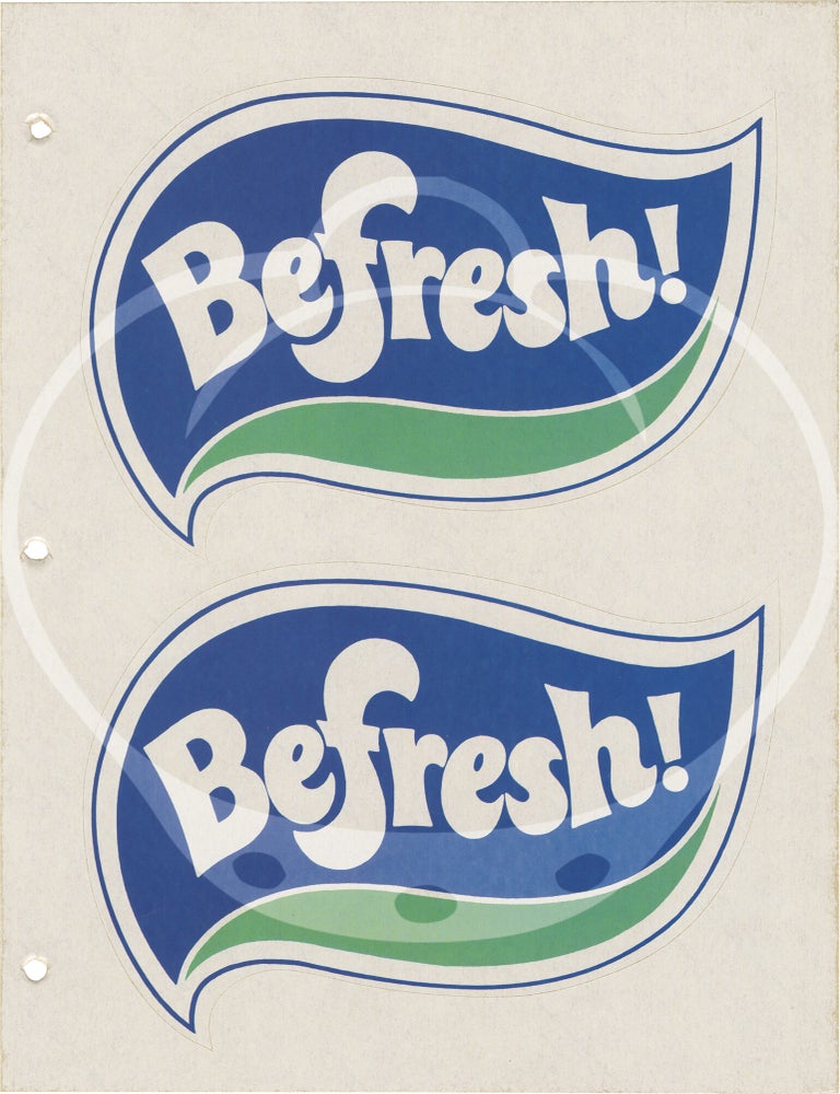 Archive of 26 original die-cut wax-based advertising stickers, circa 1980s