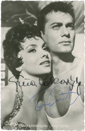 Book #155550] Trapeze (Original promotional photograph postcard for the 1956 film, signed by Tony...