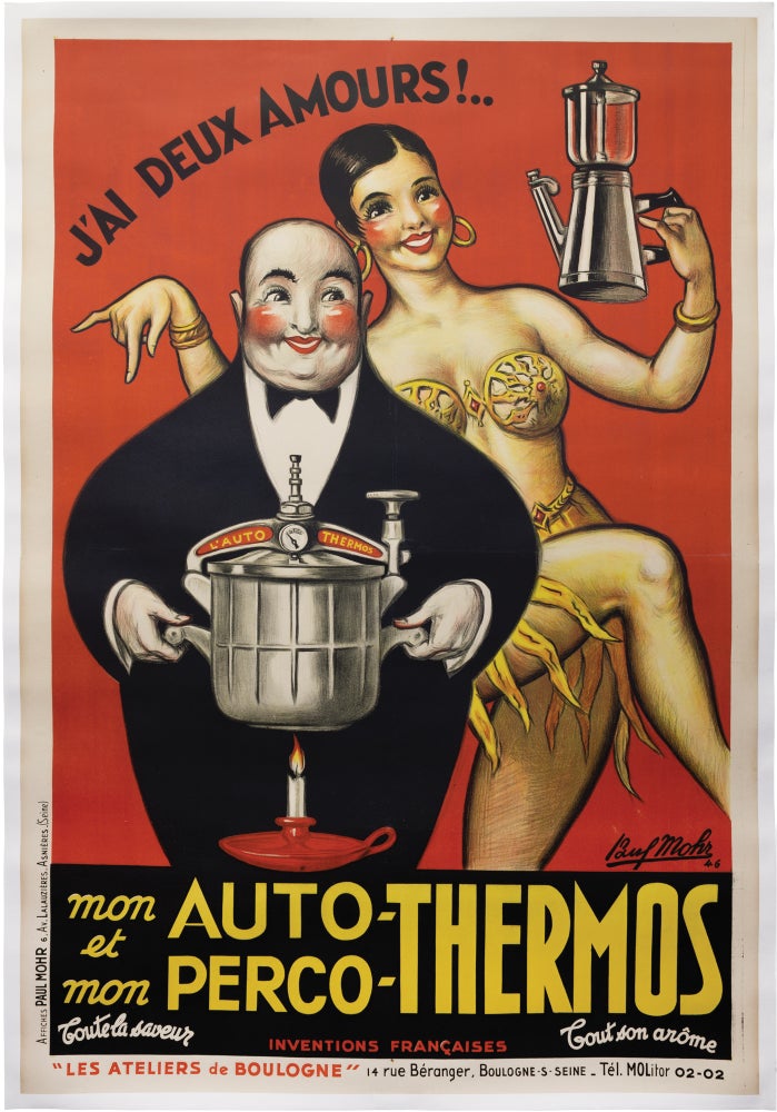 [Book #155558] J'ai Deux Amours! mon Auto-Thermos et mon Perco-Thermos. Advertising, Paul Mohr, artist, Josephine Baker.