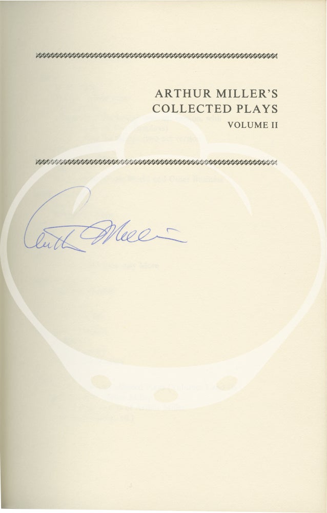 Arthur Miller's Collected Plays, Volume II