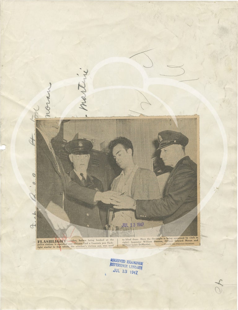 Archive of of five original oversize photographs of Frank Avilez, the San Francisco "Black-Gloved Rapist," 1947