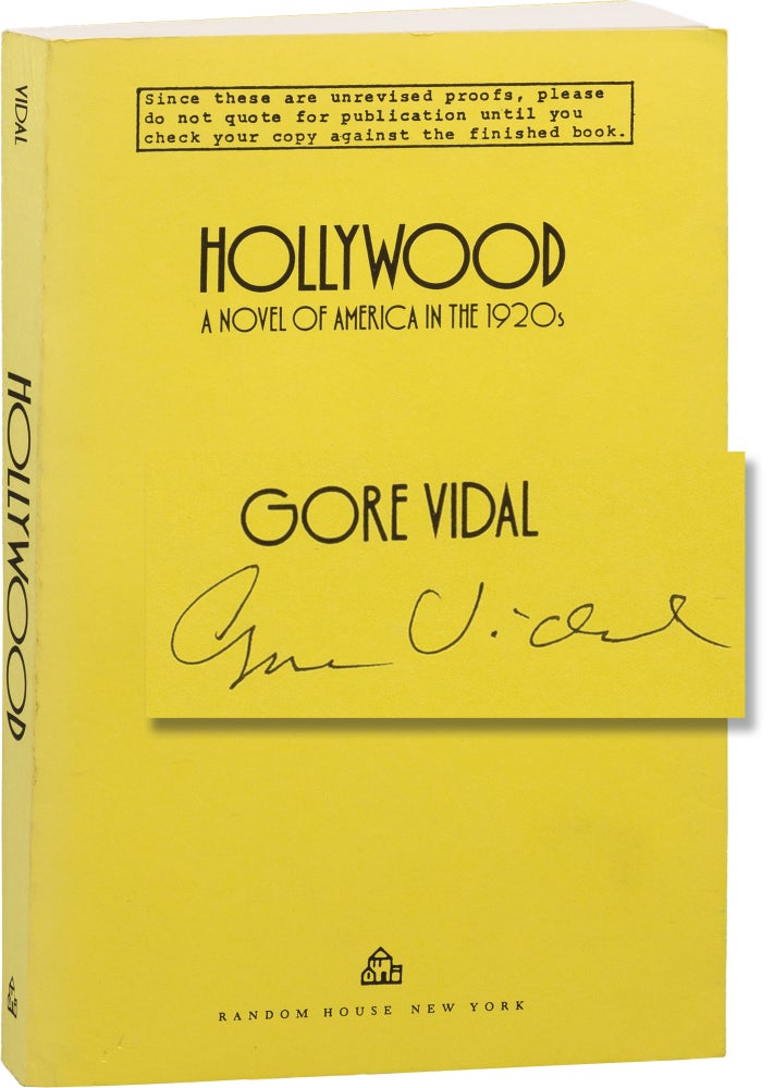 Book #155734] Hollywood (Uncorrected Proof, signed). Gore Vidal