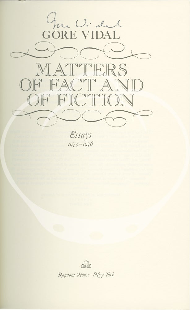 Matters of Fact and Fiction: Essays 1973-1976