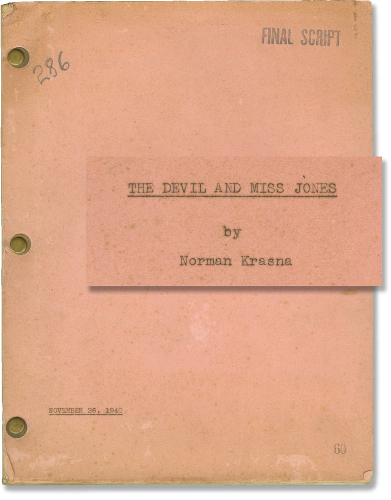 Book #155765] The Devil and Miss Jones (Original screenplay for the 1941 film). Sam Wood, Norman...
