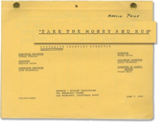 Book #155890] Take the Money and Run (Original tentative shooting schedule for the 1969 film,...