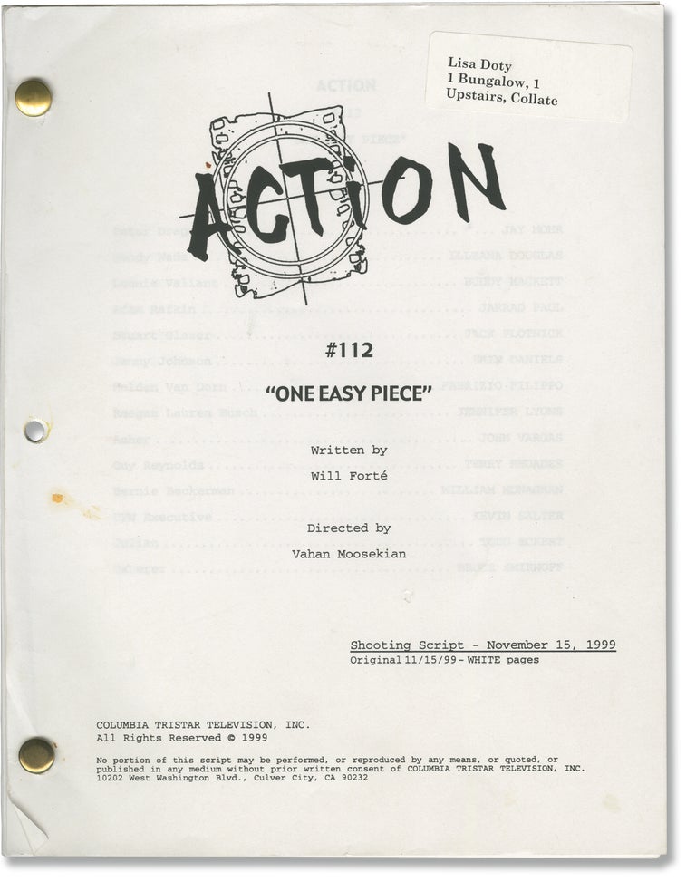 [Book #156365] Action: One Easy Piece. Will Forté, Don Reo, Illeana Douglas Jay Mohr, Jack Plotnick, Jarrad Paul, screenwriter, director, starring.