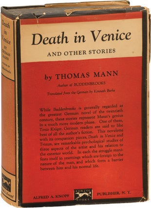 Book #156516] Death in Venice (First Edition). Thomas Mann, Kenneth Burke, author