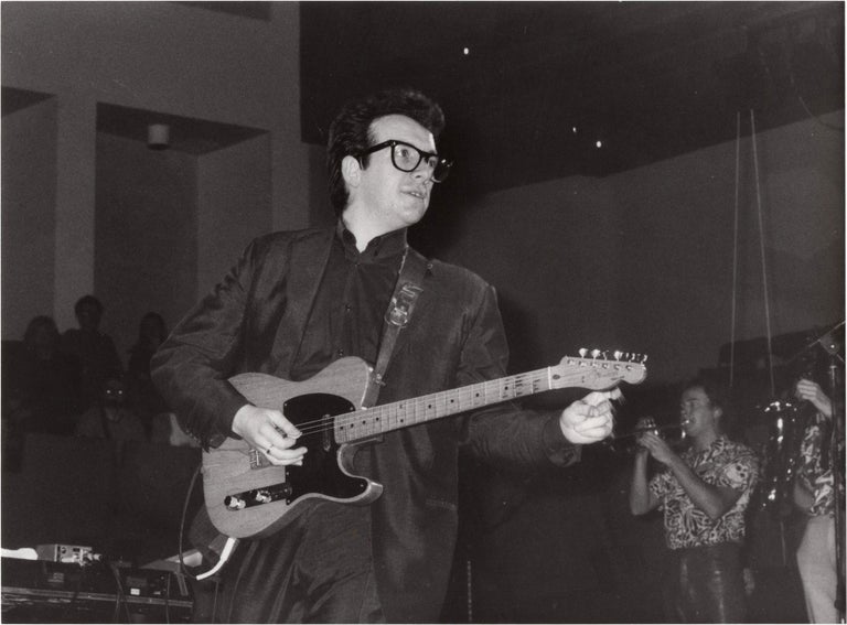 [Book #156648] Original photograph of Elvis Costello performing in Stockholm, 1983. Elvis Costello, Lasse Hedberg, subject, photographer.