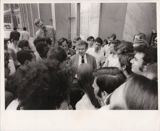 Book #156697] Original photograph of Norman Mailer talking with Columbia University students,...