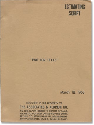 Book #156799] 4 for Texas [Two for Texas] (Original screenplay for the 1963 film). Robert...