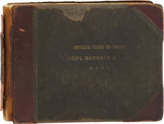 Book #156887] Articles Found on Trains (Original logbook used by the general baggage agent of...