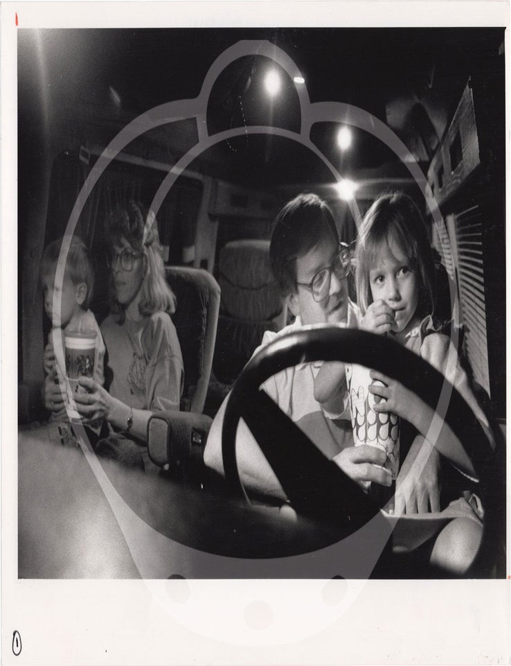 Nine original photographs of drive-in theaters in Charlotte, North Carolina