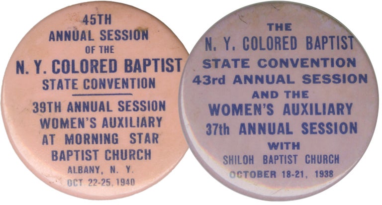[Book #156893] Two original New York Colored Baptist State Convention pins. African American Interest, Baptist Church, Religion.