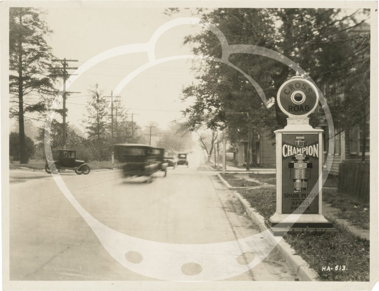 Archive of 26 original mid-Atlantic roadside alert signs with advertisements, circa 1930s-1940s