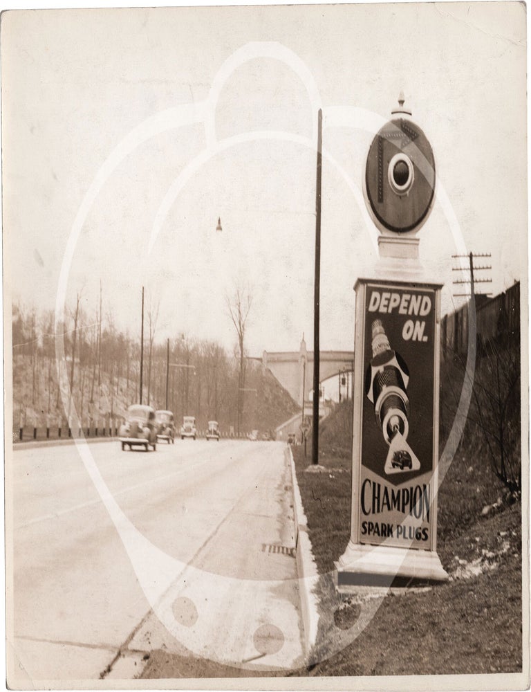 Archive of 26 original mid-Atlantic roadside alert signs with advertisements, circa 1930s-1940s