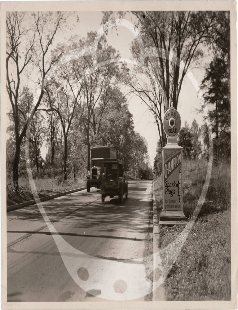 Archive of 26 original mid-Atlantic roadside alert signs with advertisements, circa 1930s-1940s