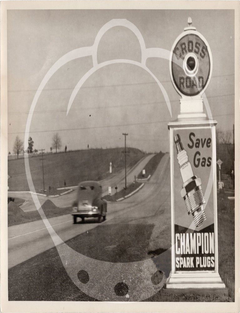 Archive of 26 original mid-Atlantic roadside alert signs with advertisements, circa 1930s-1940s